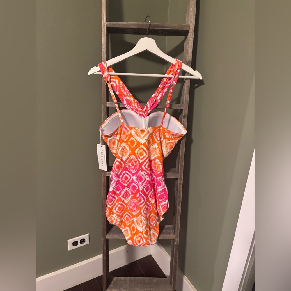 Anne Cole Tie-Dye Twist Front One Piece - Picture 6 of 7